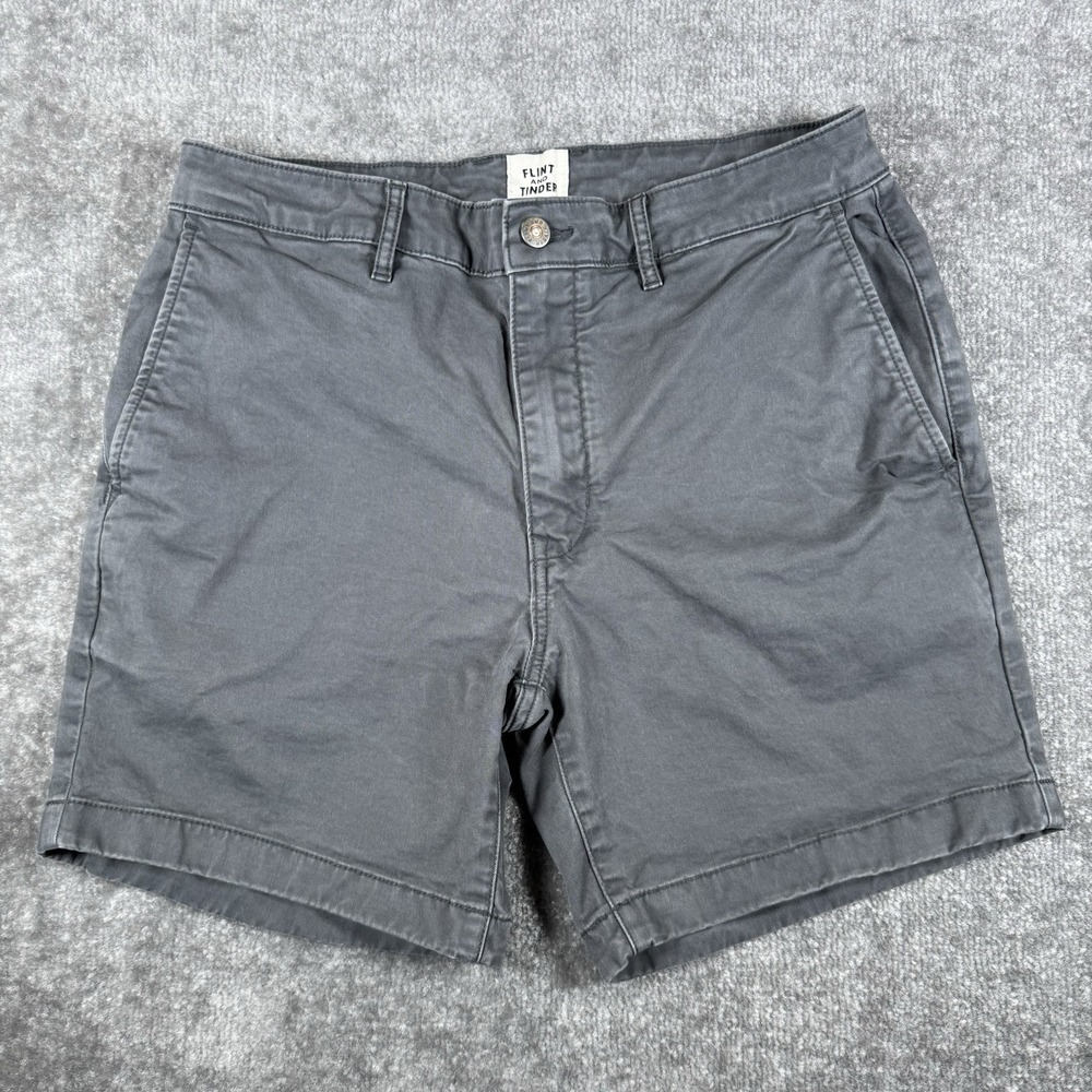 Flint and Tinder Shorts Men's 31 Gray 365 Chino Stretch Casual Beach Outdoor